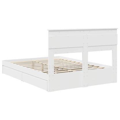 vidaXL Lit de rangement avec tête de lit Blanc 140 x 200 cm Bois d'ingénierie