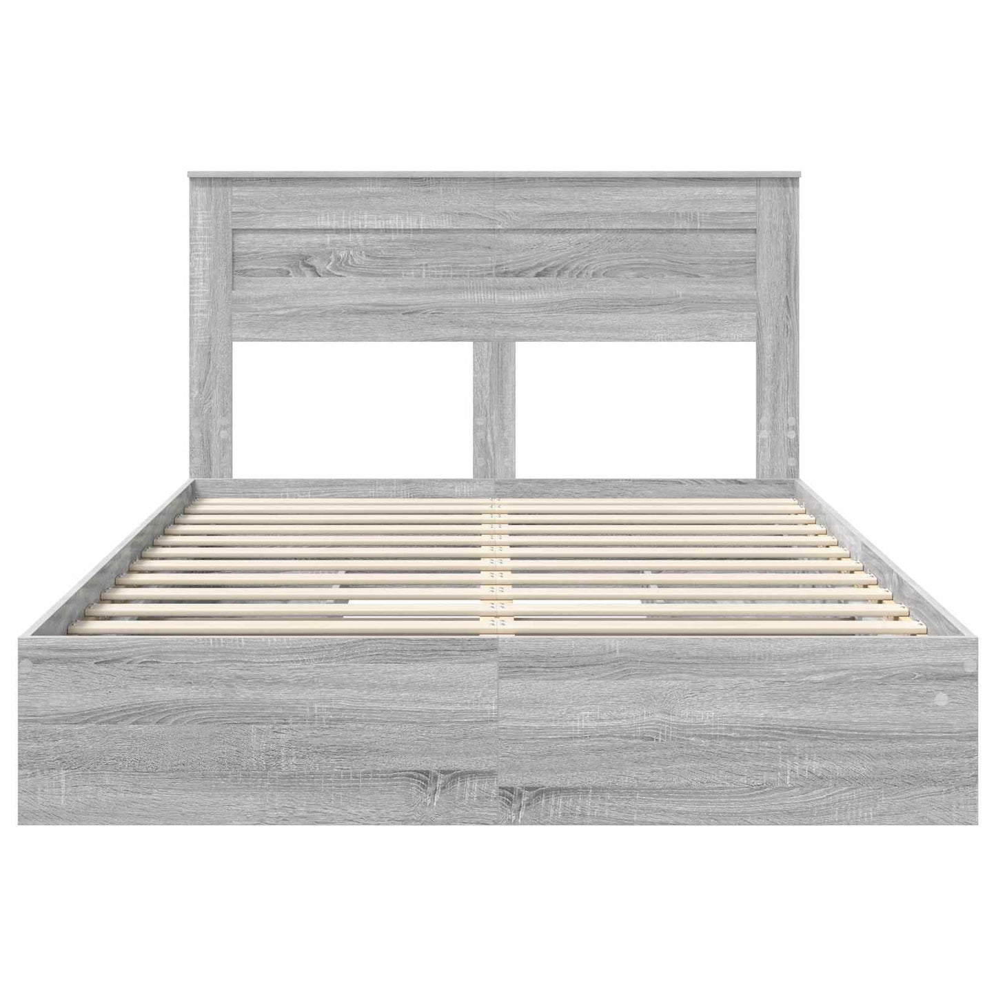 vidaXL Lit de rangement gris Sonoma 140 x 200 cm en bois d'ingénierie