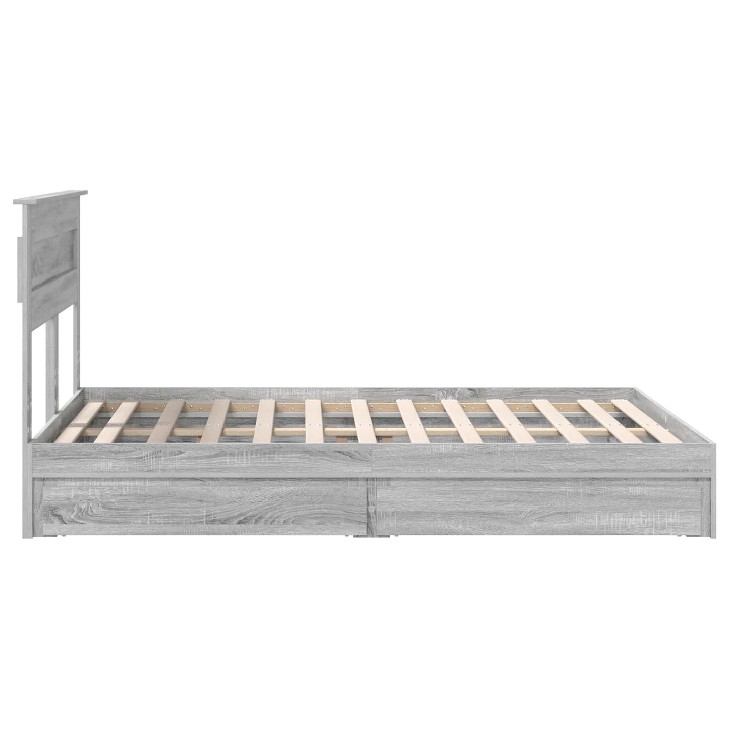 vidaXL Lit de rangement gris Sonoma 140 x 200 cm en bois d'ingénierie