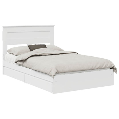 vidaXL Lit de rangement avec tête de lit Blanc 135 x 190 cm Bois d'ingénierie
