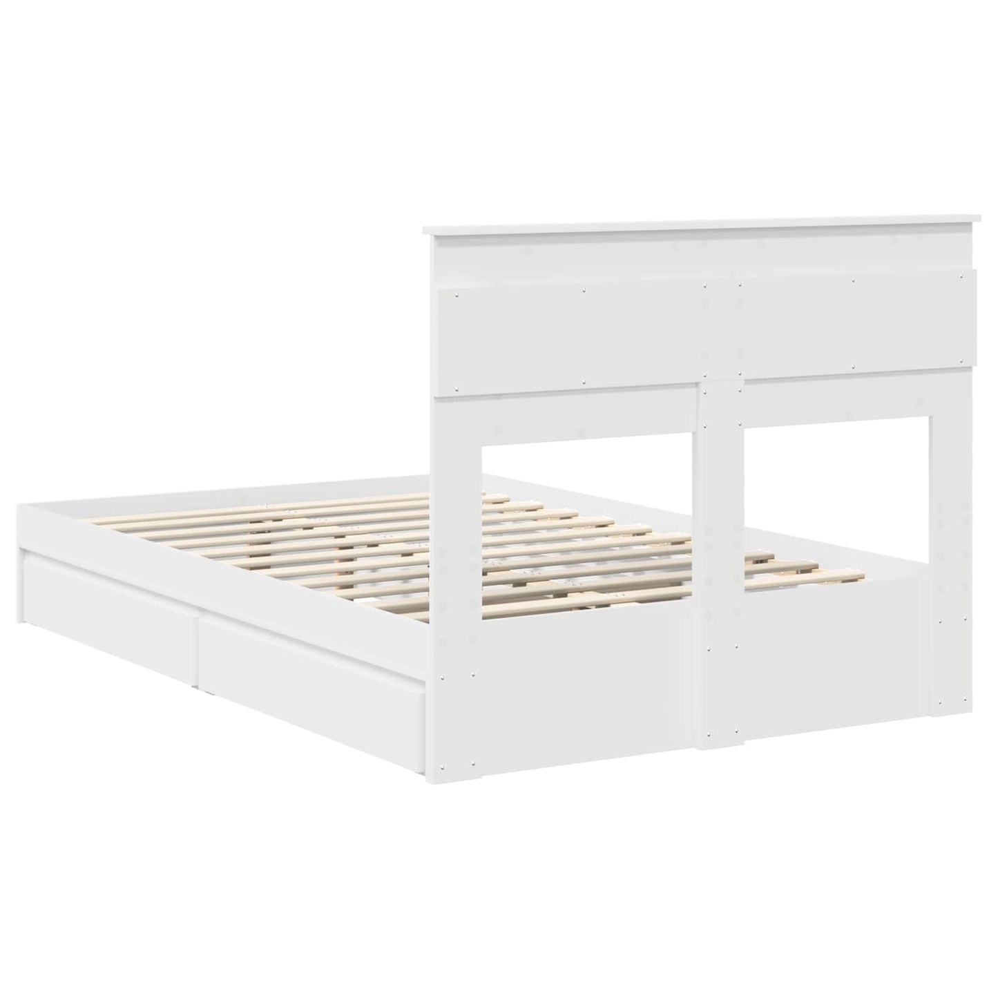 vidaXL Lit de rangement avec tête de lit Blanc 135 x 190 cm Bois d'ingénierie