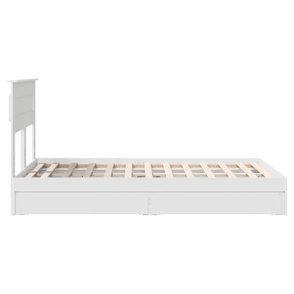 vidaXL Lit de rangement avec tête de lit Blanc 135 x 190 cm Bois d'ingénierie