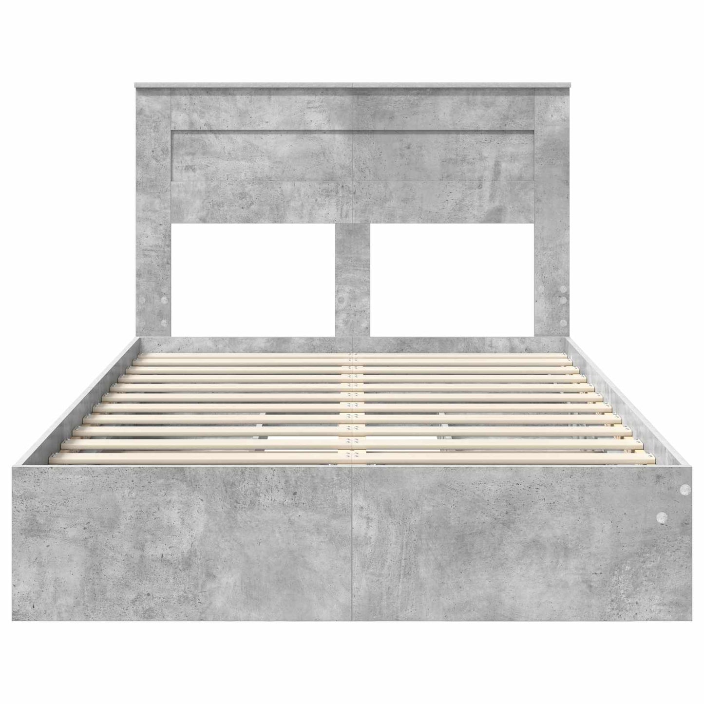 vidaXL Lit de rangement gris béton 135 x 190 cm en bois d'ingénierie