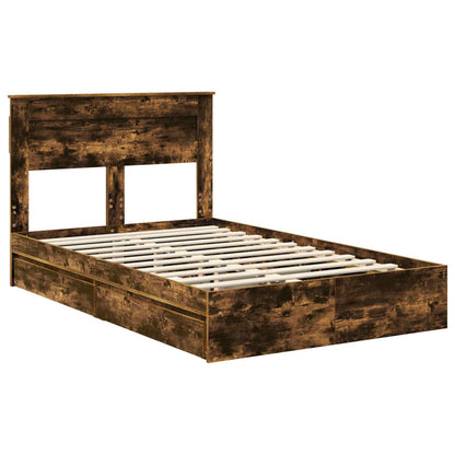 Aufbewahrungsbett Geräucherte Eiche 135 x 190 cm Holzwerkstoff