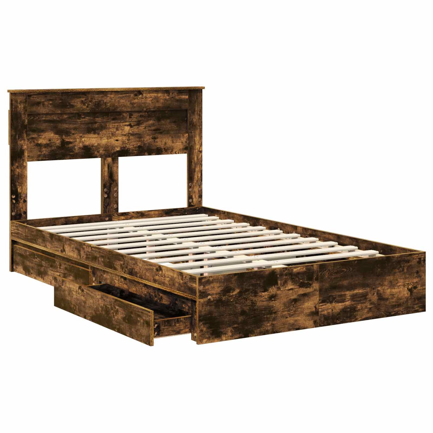 Aufbewahrungsbett Geräucherte Eiche 135 x 190 cm Holzwerkstoff