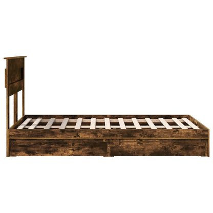 Aufbewahrungsbett Geräucherte Eiche 135 x 190 cm Holzwerkstoff