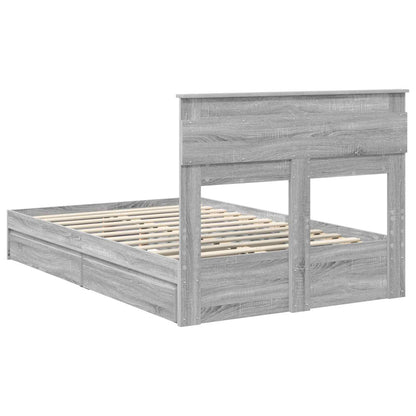 vidaXL Aufbewahrungsbett Graues Sonoma 135 x 190 cm Holzwerkstoff