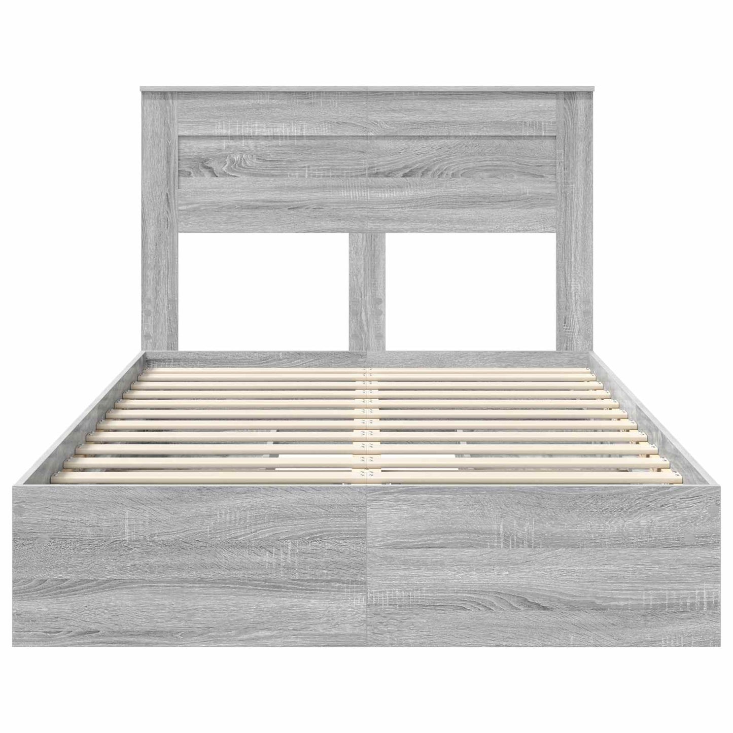 vidaXL Aufbewahrungsbett Graues Sonoma 135 x 190 cm Holzwerkstoff
