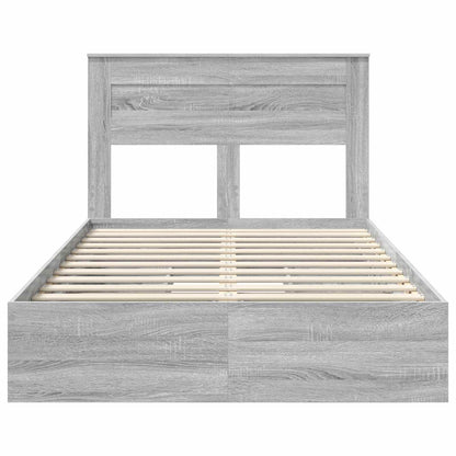 vidaXL Aufbewahrungsbett Graues Sonoma 135 x 190 cm Holzwerkstoff