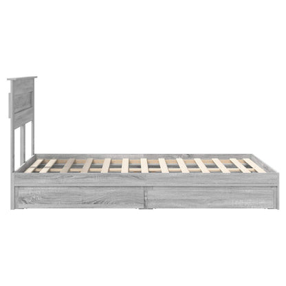 vidaXL Aufbewahrungsbett Graues Sonoma 135 x 190 cm Holzwerkstoff