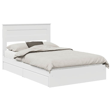 vidaXL Aufbewahrungsbett mit Kopfteil Weiß 120 x 190 cm Holzwerkstoff