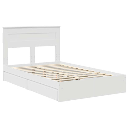 vidaXL Aufbewahrungsbett mit Kopfteil Weiß 120 x 190 cm Holzwerkstoff