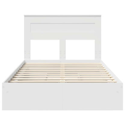 vidaXL Aufbewahrungsbett mit Kopfteil Weiß 120 x 190 cm Holzwerkstoff