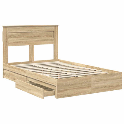 vidaXL Aufbewahrungsbett Sonoma-Eiche 120 x 190 cm Holzwerkstoff