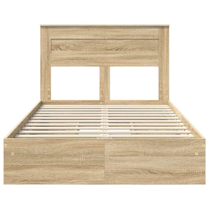 vidaXL Aufbewahrungsbett Sonoma-Eiche 120 x 190 cm Holzwerkstoff
