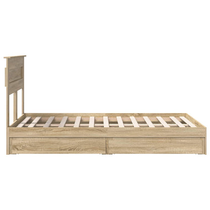vidaXL Aufbewahrungsbett Sonoma-Eiche 120 x 190 cm Holzwerkstoff