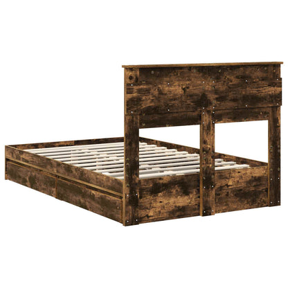 vidaXL Aufbewahrungsbett Geräucherte Eiche 120 x 190 cm Holzwerkstoff