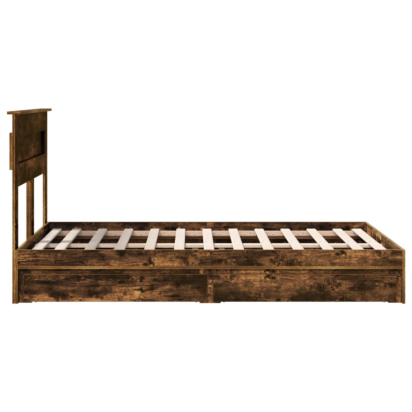 vidaXL Aufbewahrungsbett Geräucherte Eiche 120 x 190 cm Holzwerkstoff