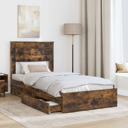 vidaXL Aufbewahrungsbett Geräucherte Eiche 100 x 200 cm Holzwerkstoff