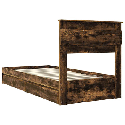 vidaXL Aufbewahrungsbett Geräucherte Eiche 100 x 200 cm Holzwerkstoff
