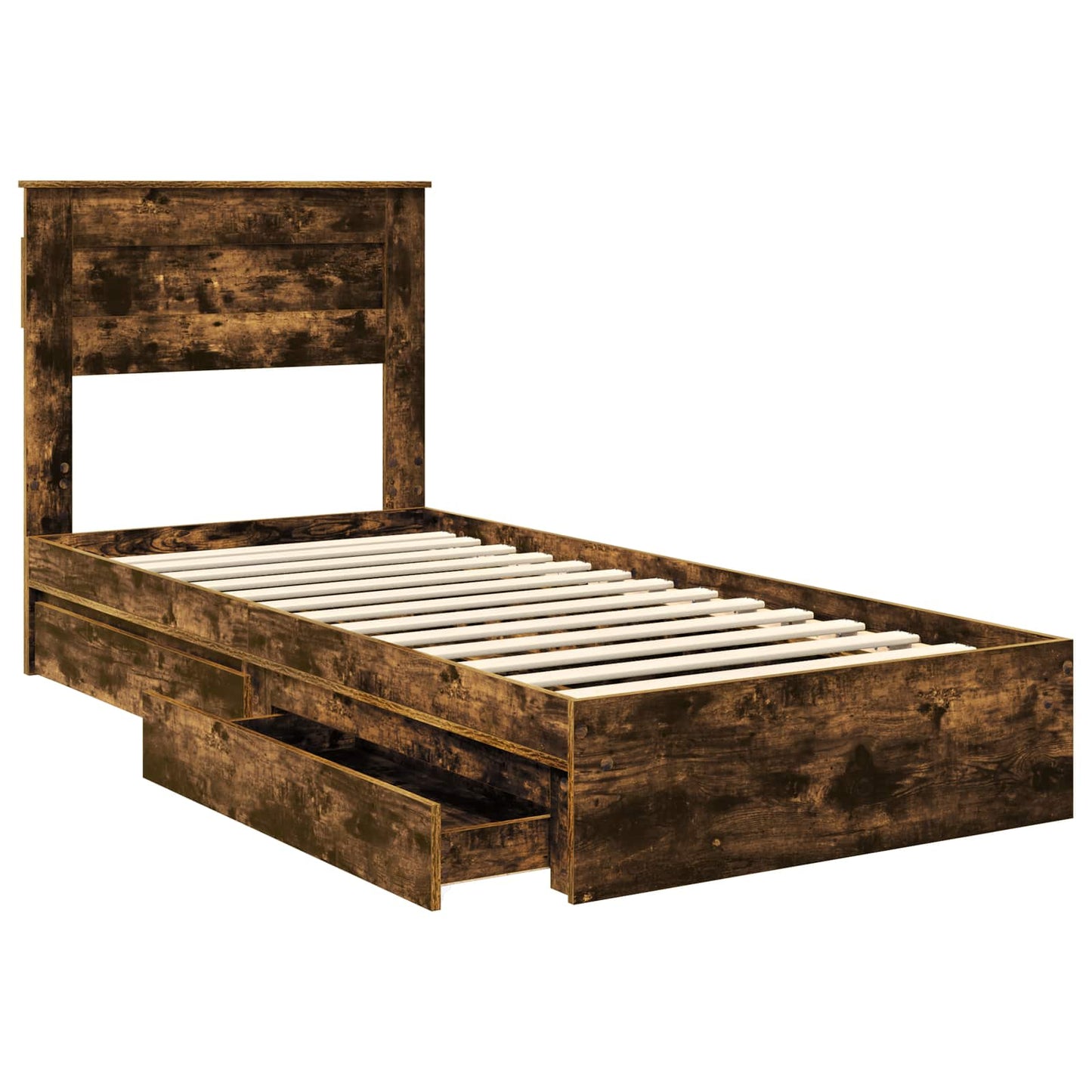 Aufbewahrungsbett Geräucherte Eiche 90 x 190 cm Holzwerkstoff