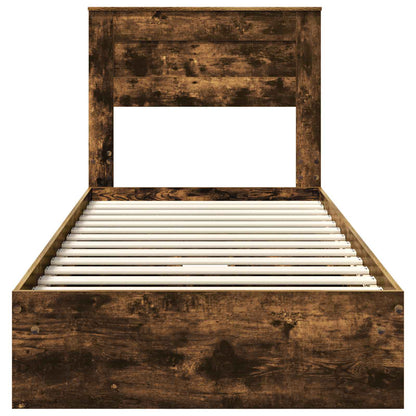 Aufbewahrungsbett Geräucherte Eiche 90 x 190 cm Holzwerkstoff
