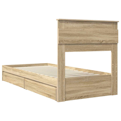 vidaXL Aufbewahrungsbett Sonoma-Eiche 90 x 200 cm Holzwerkstoff