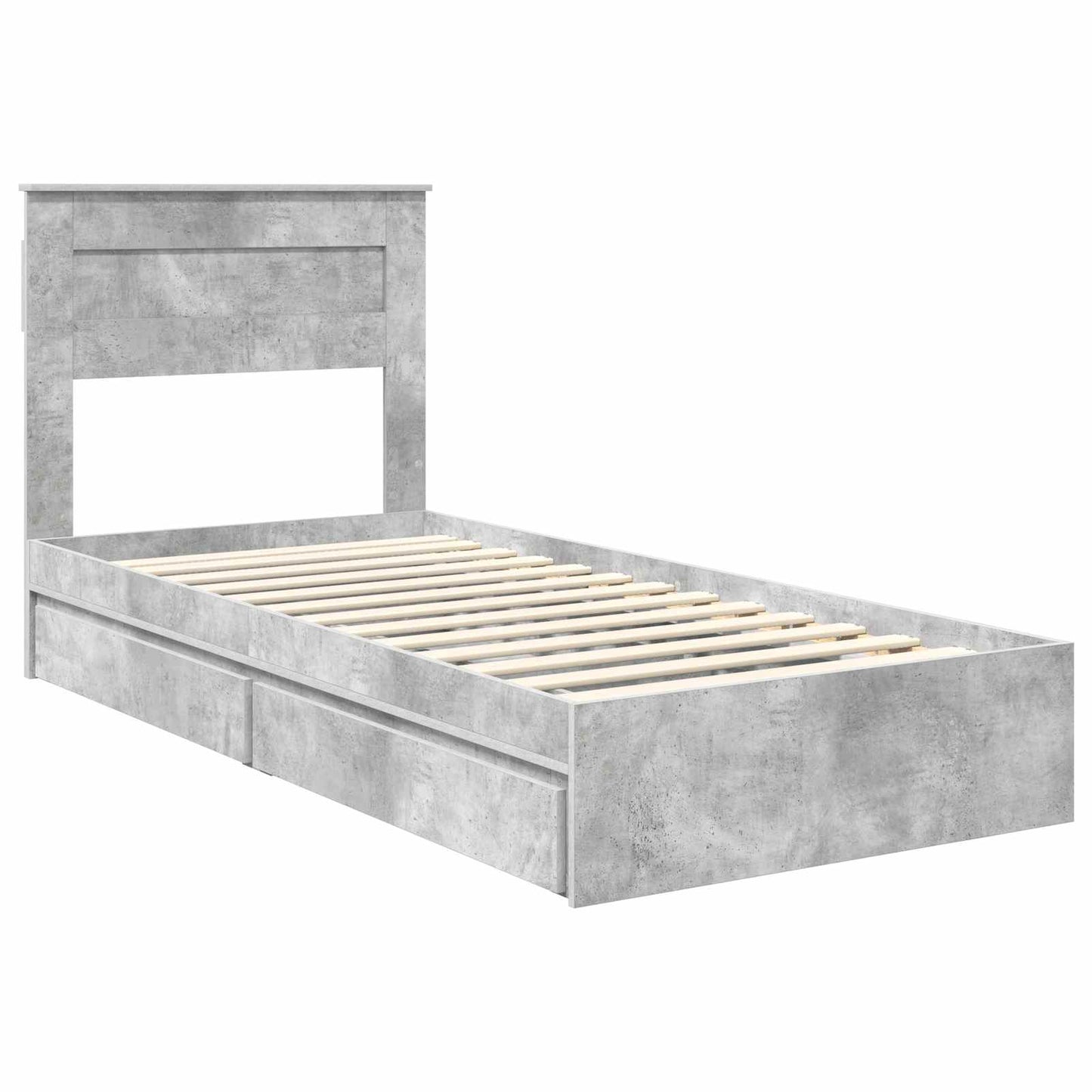 vidaXL Aufbewahrungsbett Beton Grau 90 x 200 cm Holzwerkstoff