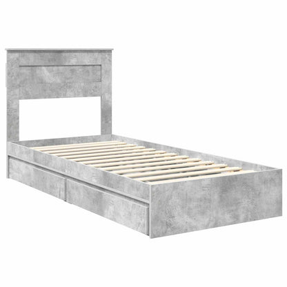 vidaXL Aufbewahrungsbett Beton Grau 90 x 200 cm Holzwerkstoff