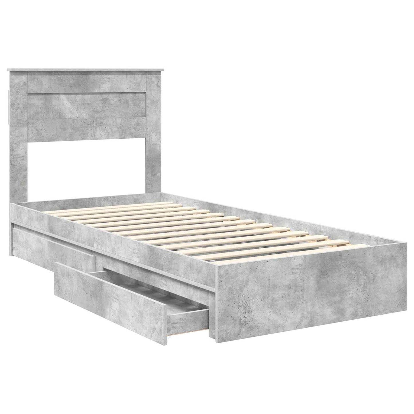 vidaXL Aufbewahrungsbett Beton Grau 90 x 200 cm Holzwerkstoff