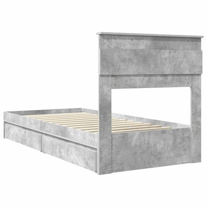 vidaXL Aufbewahrungsbett Beton Grau 90 x 200 cm Holzwerkstoff