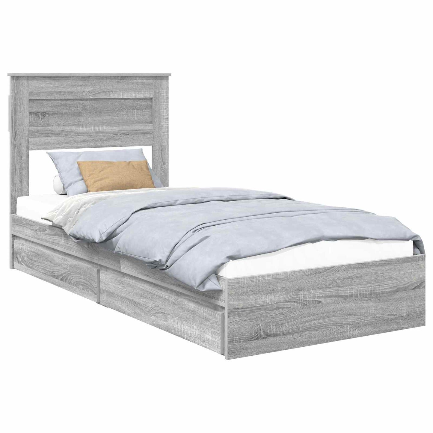 vidaXL Lit de rangement gris sonoma 90 x 200 cm Aggloméré