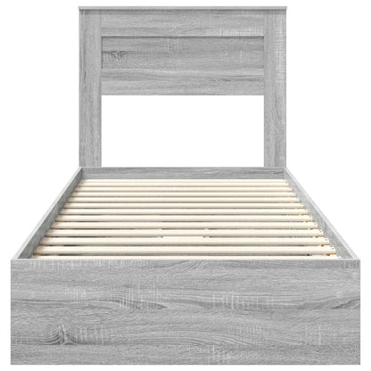 vidaXL Lit de rangement gris sonoma 90 x 200 cm Aggloméré