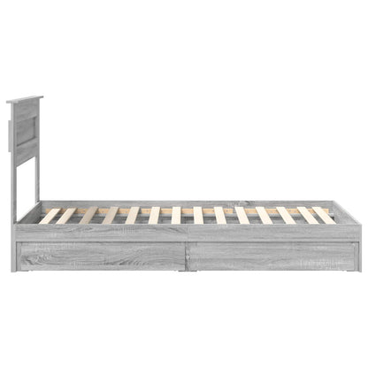 vidaXL Lit de rangement gris sonoma 90 x 200 cm Aggloméré