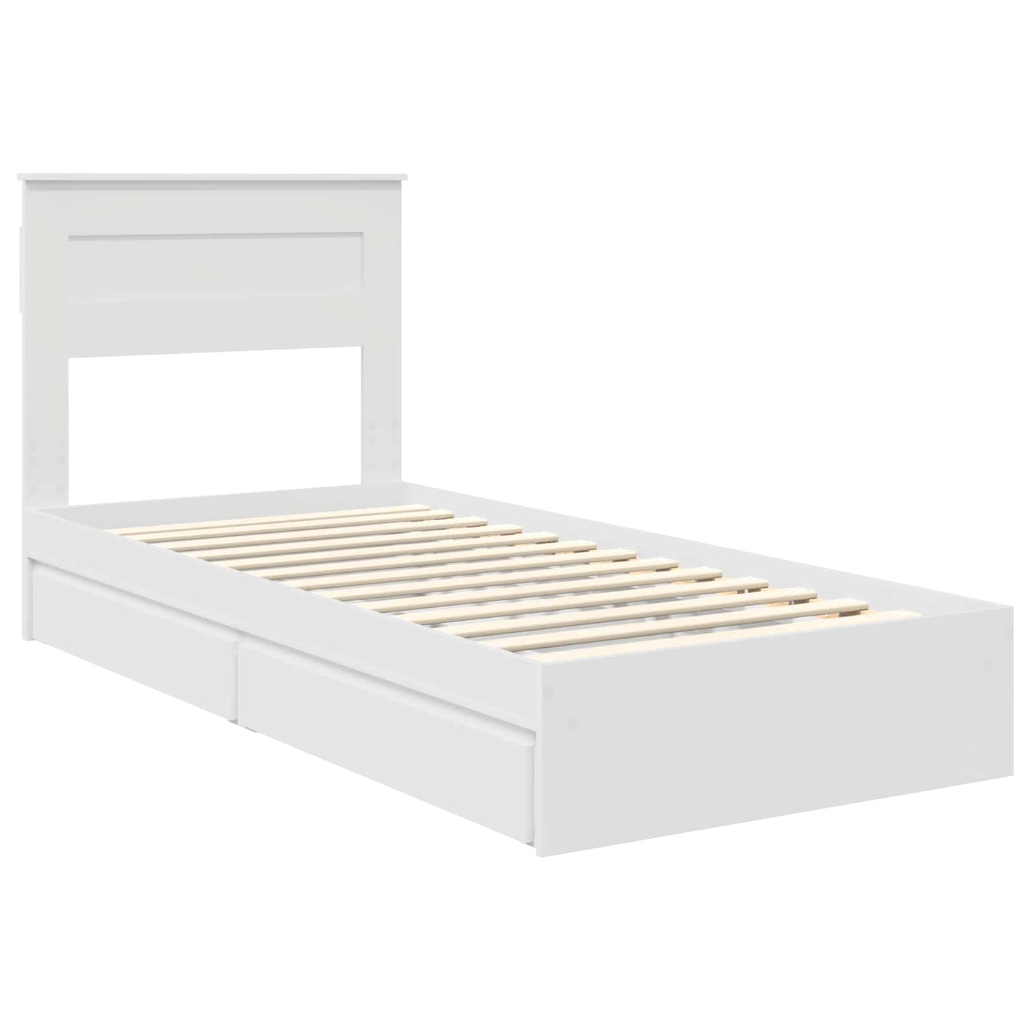 vidaXL Aufbewahrungsbett mit Kopfteil Weiß 75 x 190 cm Holzwerkstoff