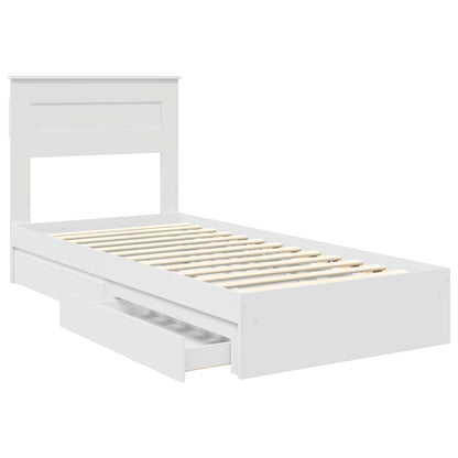 vidaXL Aufbewahrungsbett mit Kopfteil Weiß 75 x 190 cm Holzwerkstoff