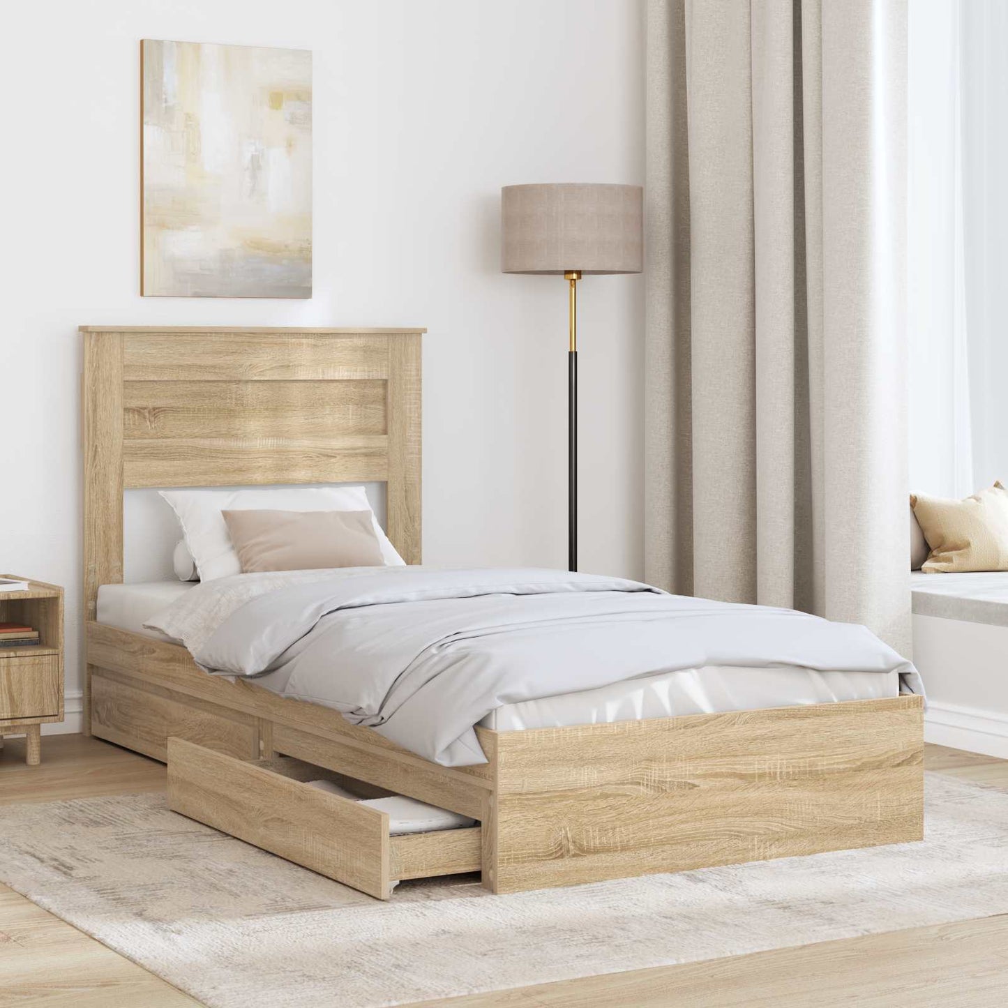 vidaXL Aufbewahrungsbett Sonoma-Eiche 75 x 190 cm Holzwerkstoff