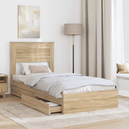 vidaXL Aufbewahrungsbett Sonoma-Eiche 75 x 190 cm Holzwerkstoff