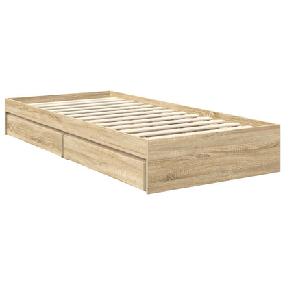 vidaXL Aufbewahrungsbett Sonoma-Eiche 75 x 190 cm Holzwerkstoff