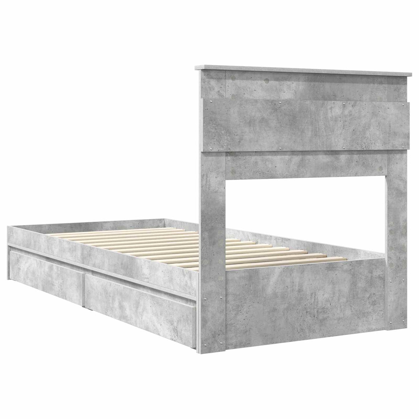 vidaXL Aufbewahrungsbett Beton Grau 75 x 190 cm Holzwerkstoff