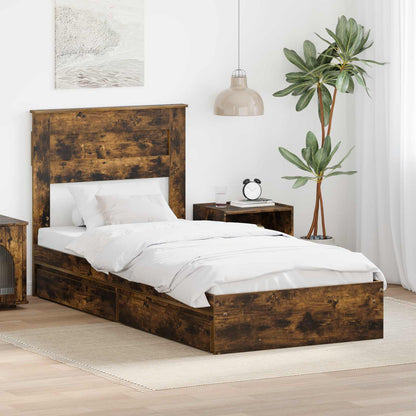 vidaXL Aufbewahrungsbett Geräucherte Eiche 75 x 190 cm Holzwerkstoff