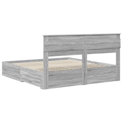 vidaXL Bettrahmen Graues Sonoma 200 x 200 cm Holzwerkstoff