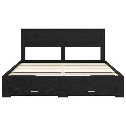 Bettrahmen Schwarz Eichen-Optik 180 x 200 cm Holzwerkstoff