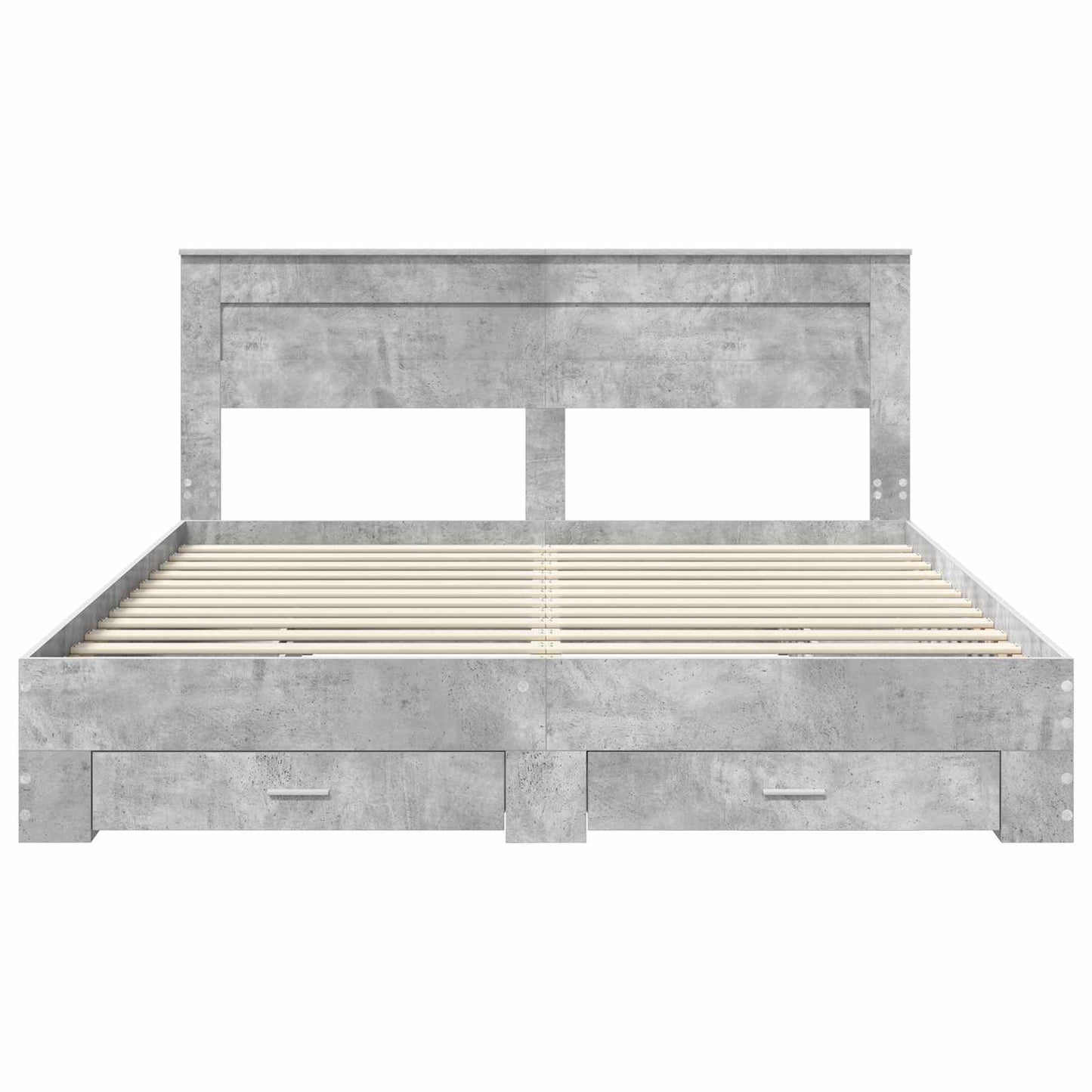 Bettrahmen mit Kopfteil Beton Grau 180 x 200 cm Holzwerkstoff