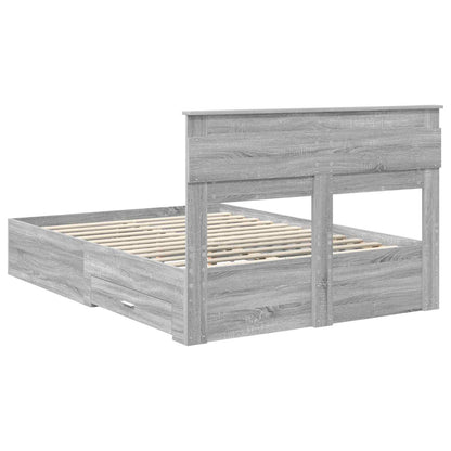 vidaXL Bettrahmen Graues Sonoma 160 x 200 cm Holzwerkstoff