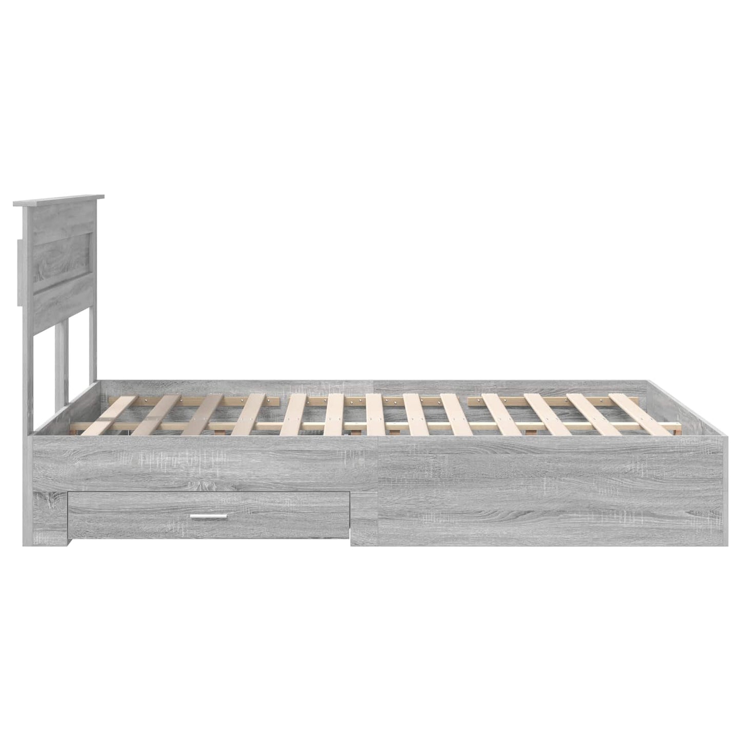 vidaXL Cadre de lit gris Sonoma 150 x 200 cm Bois d'ingénierie