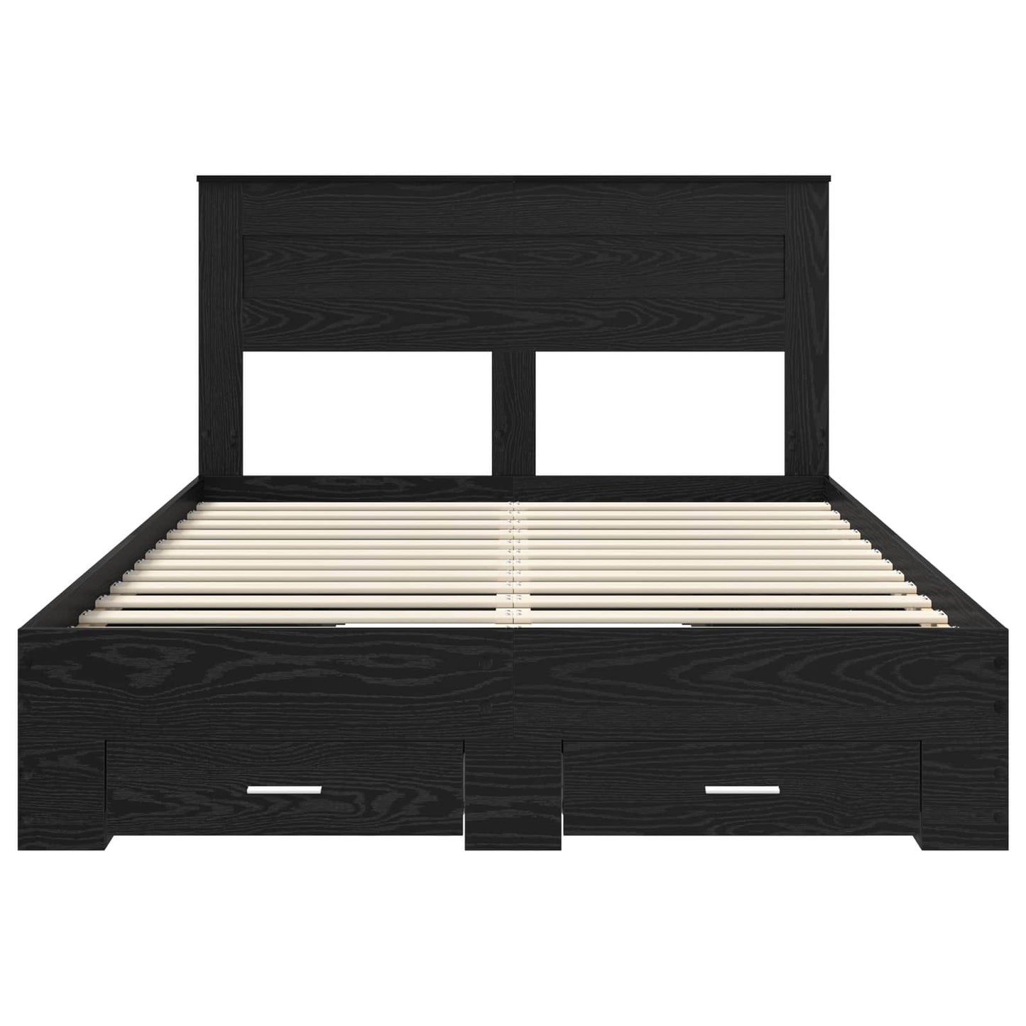 vidaXL Bettrahmen Schwarz Eichen-Optik 140 x 190 cm Holzwerkstoff