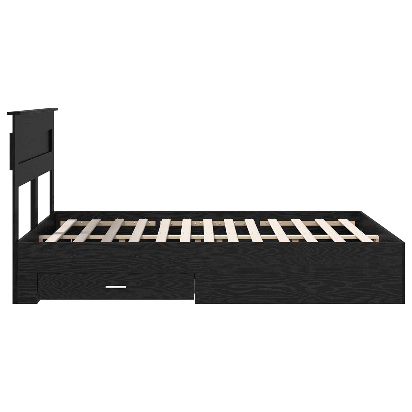 vidaXL Bettrahmen Schwarz Eichen-Optik 140 x 190 cm Holzwerkstoff