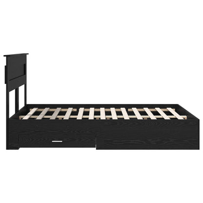 vidaXL Bettrahmen Schwarz Eichen-Optik 140 x 190 cm Holzwerkstoff