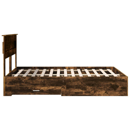 vidaXL Bettrahmen Geräucherte Eiche 140 x 190 cm Holzwerkstoff